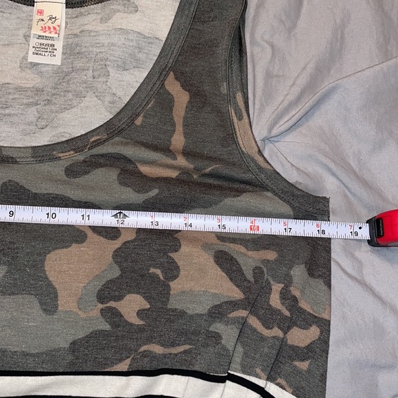 NWOT- 7th Ray- size small- camo/black white striped. Twist front top - Picture 6 of 9